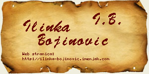 Ilinka Bojinović vizit kartica